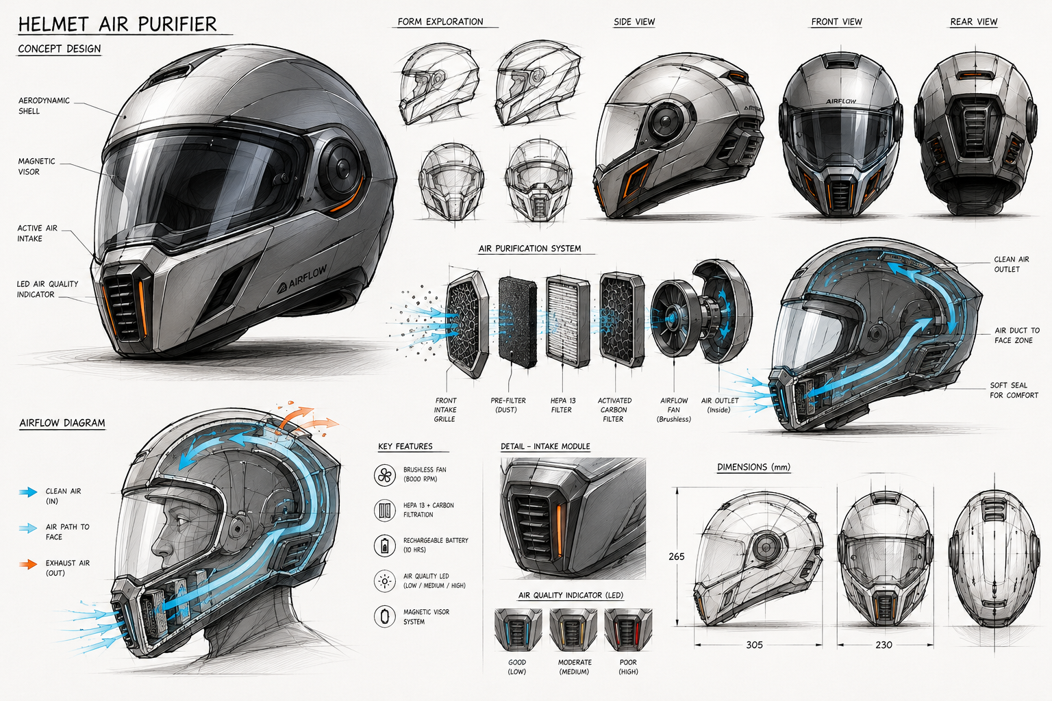 Helmet Air Purifier Design Schematic